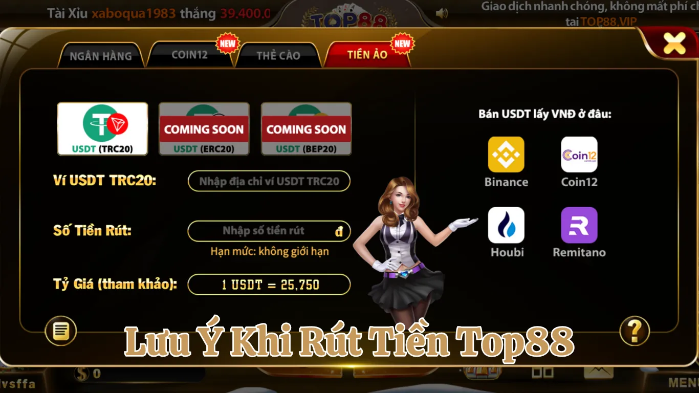 Lưu Ý Khi Rút Tiền Top88 – Những Điều Thành Viên Cần Biết Những thắc mắc khi rút tiền tại cổng game Top88